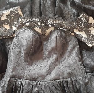 Black Lace Ball Gown with Corset